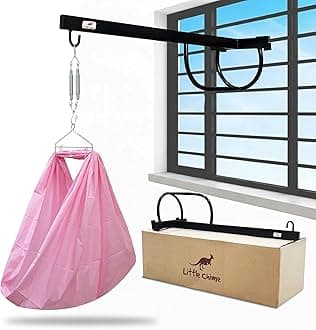 New Born Baby Window Cradle Hanger with Spring Set,Mosquito Protection Net and Non Detachable Bed Cradle Cloth-Baby Hanging Swing Cradle(Pink)