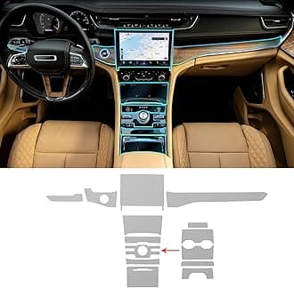 for Jeep Grand Cherokee 2021-2024 PPF Precut 8.5Mil Car Paint Protective Film TPU HD Film Scratch Protector Interior Accessories (Central Control Two Button)