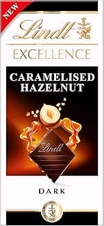 LindtExcellence Dark Chocolate Bar with Caramelised Hazelnuts, 100g