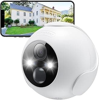 SwitchBotSecurity Camera Wireless, 1080p Outdoor Spotlight Cam, 10000mAh Battery Powered WiFi Camera, Human/Pet Detection, Compatible with Alexa, Color Night Vision