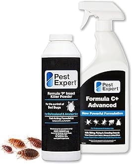 Pest Expert Formula 'C+' Bed Bug Killer Spray 1ltr & Bed Bug Killer Powder XL Pack Size 300g - Fast-Acting & Long-Lasting Treatment for Mattress & Home - Professional Strength for Amatuer Use