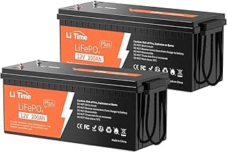 Litime 2 Packs 12V 200Ah Plus Lithium LiFePO4 RV Battery, Max. 15000+ Deep Cycles Battery, 200A BMS, 2560Wh Energy, Perfect for Camper, Solar, Off-Grid,Van, Marine etc.