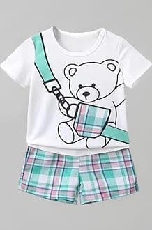 Shyam Sundar T-Shirt and Short Set for Baby Boys Printed Half Sleeves Summer Dress for Kids