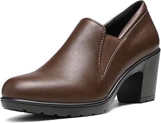 DREAM PAIRS Women's Low Chunky Block Heels Pumps Comfortable Slip-on Heeled Loafers Dress Work Shoes for Office Business LOLA