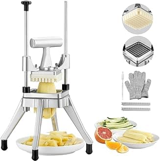 VEOVR Potato Chips 3/8 Inch Blade Fruit and Vegetable Slicer, Commercial Fruit and Vegetable Cutter for Cutting Vegetables, Fruits, Cucumbers, Potatoes, Onions, Mushrooms, Apples