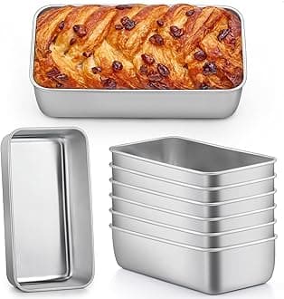 P&P CHEF Loaf Pan Set, 9-inch Bread Pans, Stainless Steel Loaf Toast Baking Pans For Bread Meatloaf Lasagna Cake, Healthy & Non Toxic, Oven & Dishwasher Safe,(Silver, 8Pcs)