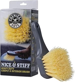 ACCG02 Nice & Stiff Heavy Duty Carpet & Interior Detailing Brush, (Safe for Cars, Trucks, SUVs, RVs, Motorcycles, & More) Yellow