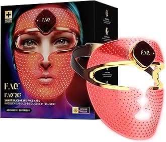 202 Smart Anti Aging NIR + 7 LED Face Light Mask - Red Light Tretment - Face Masks Skin care - Wireless Face Masks Beauty - LED Face Mask - 600 Light Points - Wearable Skin Care