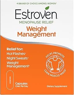 Estroven Weight Management for Menopause Relief - 30 Ct. - Clinically Proven Ingredients Help Manage Weight, Provide Night Sweats & Hot Flash Relief* Drug-Free & Gluten-Free Caplets