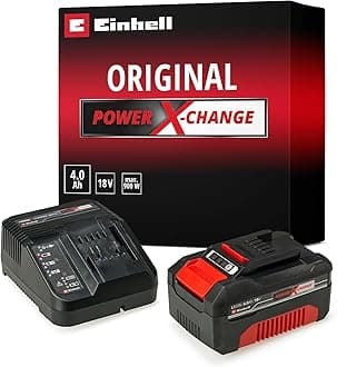 Original Einhell 18V 4.0 Ah Power X-Change Starter Kit (li-ion, 18 V, for All PXC Devices, Zero-Self-Discharge, Proactive…