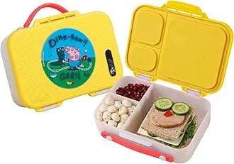 rabitat Munchbee Peppa Pig Bento Lunch Box | 1+1 Year Brand Warranty | Tiffin Box for School | Lunch Box for Kids Boys & Girls | BPA Free, Leakproof & Durable Bento Design | 1000ml | Best Buddy