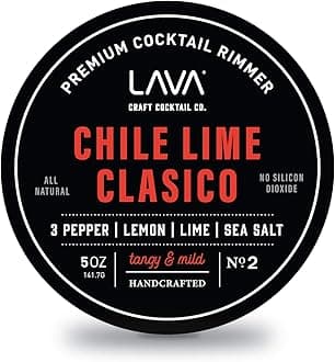 Premium Chile Lime Clásico Cocktail Rimmer 5oz, All Natural Bloody Mary Rimmer, Michelada Rimmer, Margarita Rimmer Salt, No Silicon Dioxide, with Screw-On Lid