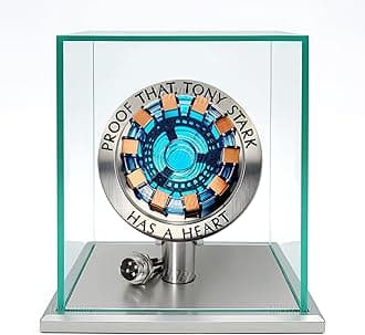 Arc Reactor MK1-1:1 Scale, USB Powered LED Light with Vibration Sensor, No Assembly, Display Case Included