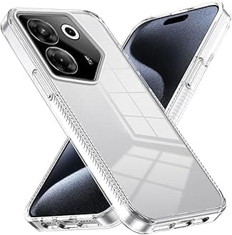 Compatible with Tecno Camon 20 Pro 5G Cover,Transparent Dual Materia (TPU+Transparent PC back panel) Phone Case White