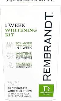 Deeply White + Peroxide 1 Week Teeth Whitening Kit, Removes Tough Stains, Enamel-Safe, 28 Custom-Fit Whitening Strips (14 Treatments)
