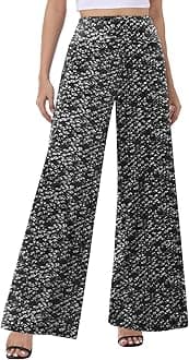Wide Leg Palazzo Pants for Women - High Waist Casual Beach Lounge Pants Loose Dress Pants Stretchy Trousers