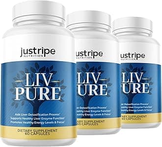 LivPure - Liver Health Formula, Liver Cleanse Detox & Repair with Artichoke Extract, Milk Thistle, Dandelion and more for Liver Health - Herbal Liver Support Supplement 30 Days Supply (3)