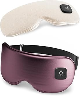 Heated Eye Mask - Cordless Eye Mask for Dry Eyes, Eye Relief, Improved Sleep, Washable Eye Heating pad for Travel and with Replaceable Shell (Purple)