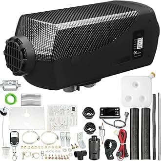 PRIJESSE Diesel Air Heater, 12V 5KW Parking Heater Diesel Night Heater with Silencer LCD Monitor Thermostat For Car Trailer Truck Boat Caravan Motor-home Campervans (Black)