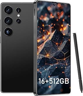I25 Ultra Smartphone 16GB+512GB Android 14 Smartphone, 6.99" FHD+ Display, 7000mAh Battery, 108MP+68MP Dual Camera, Built-in Pen Stylus, Fast Performance Large Memory (Black)