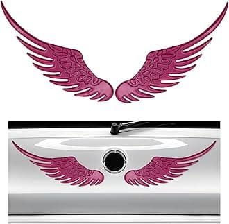 2PCS Angel Wings Car Stickers, 3D Alloy Metal Angel Hawk Eagle Wings Emblem Badge Decal, Anti-Collision Auto Body Logo Sticker, Universal Vehicle Exterior Decor Accessories (Wine Red)