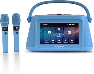 Karaoke Machine for Adults with Lyrics Display, Portable Built-in 14.1/16 Inches Tablet with 2 Wireless Microphones,800/1000W Peak Power Bluetooth Portable Karaoke System for Any Occasion (S63)
