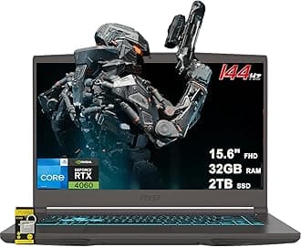 Thin 15 Gaming Laptop 15.6" FHD IPS 144Hz Intel Octa core i5-13420H (Beats i7-12650H) 32GB RAM 2TB SSD GeForce RTX 4060 Backlit Type-C Win11 ICP Hub