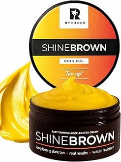 Shine Brown Tanning Oil 7.1 Fl Oz, Tan Accelerator Cream, Use it as Indoor Tanning Lotion for Tanning Beds or Outdoor Sun, Faster Tanning with Premium Natural Ingredients