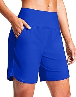 G Gradual Women's 7" Quick Dry Swim Board Shorts Swimming Bottoms High Waisted Beach Shorts for Women with Liner Pockets