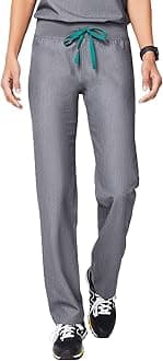 FIGSLivingston Basic Scrub Pants for Women — Yoga Waistband, 2 Pockets, Classic Straight Leg Fit Women Scrub Pants