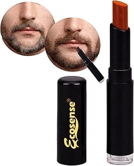 Ecosense Beard & Moustache Touch-Up Color Stick, Brown 3g, Beard Pencil for Men, Moustache Colour for Men, Grey Hair Colour Stick, Natural Look, Long-Lasting Beard Dye, Easy, No-Mess Application