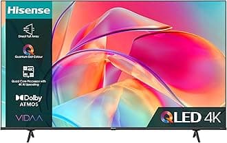 55 Inch QLED Smart TV 55E7KQTUK - Quantum Dot Colour, 60Hz VRR, Dolby Vision, Bluetooth&HDMI, Share to TV, VIDAA Smart TV, and Youtube, Freeview Play, Netflix and Disney+ (2023 Model)