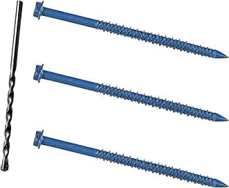 3/16 x 3-1/4" Hex Head Concrete Screw Anchor, for Anchoring to Masonry, Block or Brick (100Pcs)