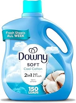 Downy Soft, 2 in 1 Soft and Fresh Liquid Fabric Softener, Cool Cotton, 111 fl oz, 150 Loads, Fabric Conditioner Liquid provides softness and freshness for fabrics