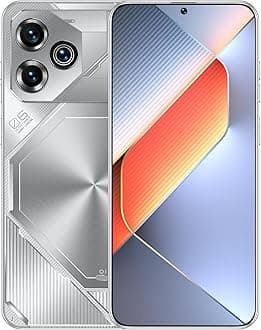 Pova6 pro Unlocked Android Phone Smartphone 10-core 8GB+256GB Cell Phone 48MP+108MP Camera Pixels 6800mAh Battery for Extended Standby 6.82-inch HD Screen Mobile Phone 5G Dual SIM Card (silvery)