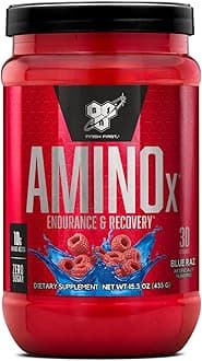 BSN AMINOx® Amino Energy Powder for Endurance And Recovery, Effervesent Instantized Amino Acids, Dietary Supplement - Blue Raz, 435 Grams, 30 Servings