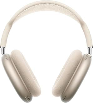 AirPods Max Wireless Over-Ear Headphones, Pro-Level Active Noise Cancellation, Transparency Mode, Personalised Spatial Audio, USB-C Charging, Bluetooth Headphones for iPhone, Starlight ​​​​​​​