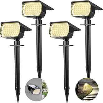 WENATY Solar Spot Lights, 46 LED Outdoor, IP65 Waterproof, Warm White, 3 Modes, Solar Powered, Yard Driveway Porch Walkway【4 Pack】