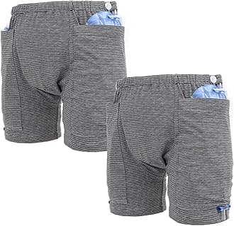 Lmaray Incontinence Care Trousers 2 Packs, Catheter Leg Bag Shorts, Urinary Incontinence Supplies for Men, Compatible with Nephrostomy, Foley, Suprapubic & Biliary Catheters (3XL(Men's))