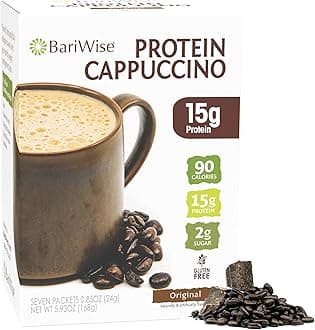 BariWise Protein Hot Drink Cappuccino Mix, Original, Low Sugar, Gluten Free, Keto Friendly & Low Carb (7ct)