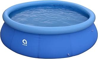 JLeisure Avenli 17807 10 Foot x 30 Inch 2 to 3 Person Capacity Prompt Set Above Ground Kid Inflatable Outdoor Backyard Swimming Pool, Blue