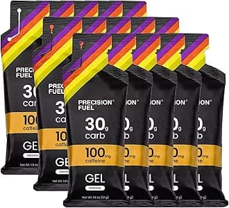 Precision Fuel 30 Caffeine Energy Gel - Mild Flavour Running Gels for Endurance Athletes, 30g Carbohydrate, Easy-to-Digest, Perfect for Running & Long-Duration Sports (Pack of 15)