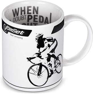 Coffee, Tea & Milk Mug for Cycling and Triathlon Fans - Nice Ceramic Cup with a Cyclist - Best Gift Featuring a Bicycle for Athletes, Bike Lovers, and Riders