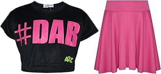 A2Z 4 Kids Girls T-Shirt and Skater Skirt Set Short Sleeve Top and Flared Skirt Outfit Stylish Summer Clothing for Kids Casual Matching Set for Holidays, Parties, Everyday Wear Age 5-13