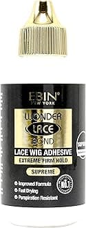 EBIN NEW YORK Wonder Lace Bond Supreme Hold Lace Wig Glue 90 ml Supreme, Maximum Strength, Waterproof, Quick Drying, Latex Free, Long-Lasting Invisible Wig Adhesive for Professional Use