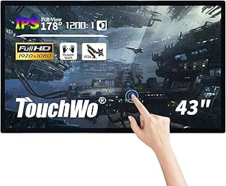 43 inch Interactive Touchscreen Monitor, Digital Electronic Whiteboard with 16:9 FHD 1080P Display, Windows 10 All-in-One Smart Board for Office and Classroom, Core i3 RAM 4G & ROM 128G