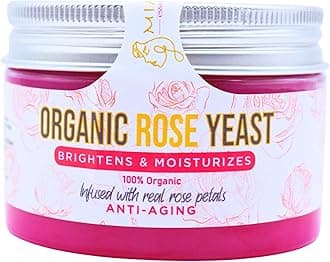 Organic Rose Yeast Super Cream for Purifying Enzymatic Face Care and Antiaging treatment. With Petroleum Jelly Moisturizes Dry, Cracked & Rough Skin. Heals Damaged Skin.