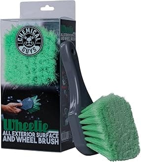 Chemical Guys Wheelie All Exterior Surface and Wheel Brush, Wheel Cleaner Brush with Soft Bristles, Safe Cleaning of Rims, Tires, and Exterior Surfaces on Cars, Trucks, Motorcycles, RVs, & More, Green