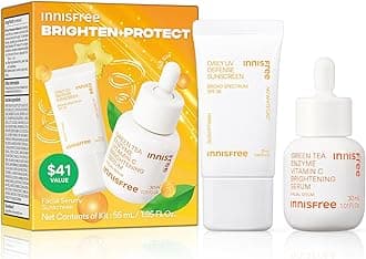 Brighten + Protect Set, Skincare Set with Korean Sunscreen for Face and Vitamin C Serum for Glow and Radiance