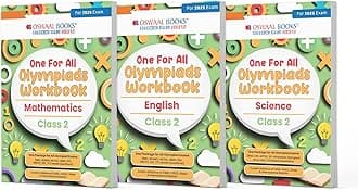 Oswaal One For All Olympiad Workbook Class 2 (Set of 3 Books) Maths, Science & English For 2025 Exam